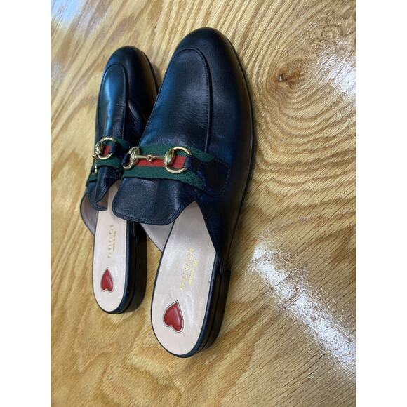 Gucci Princetown Slippers Women's 6.5 Black Leather Slip-On Walking Shoes L1 - Picture 10 of 15
